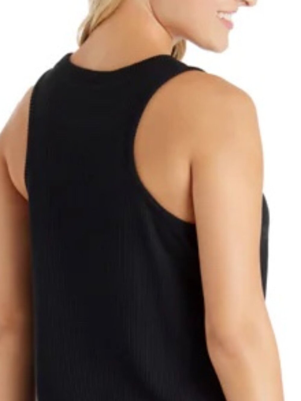 Ribbed Dream Racerback Tank - Black